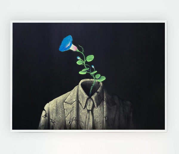 Blue Flower Headsprout Print Poster Wall Art