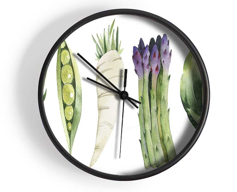 Set Of 5 Veg Clock - Wallart-Direct UK