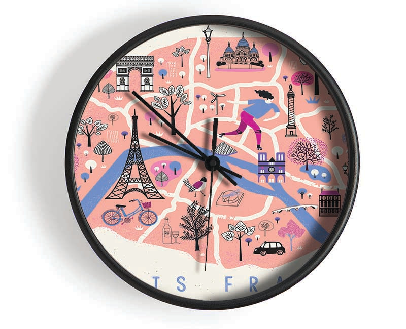 The Little Map Of France Clock - Wallart-Direct UK