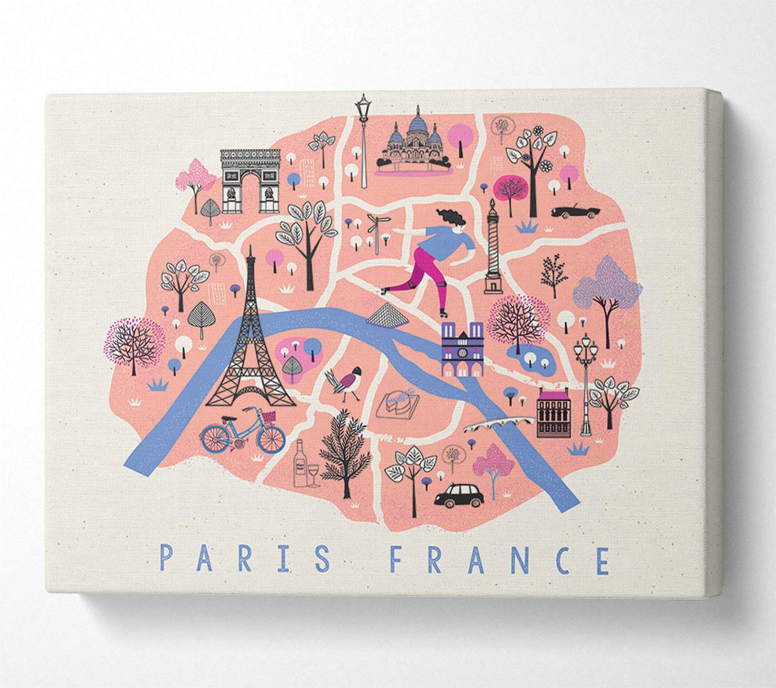 Picture of The Little Map Of France Canvas Print Wall Art