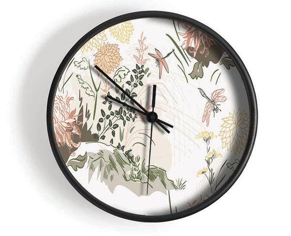 The Floral Blossom Beauty Clock - Wallart-Direct UK