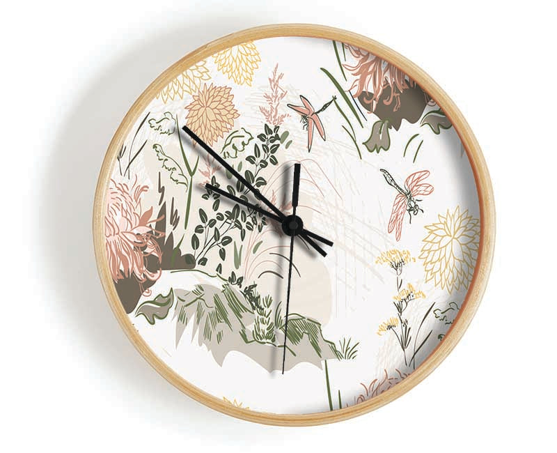 The Floral Blossom Beauty Clock - Wallart-Direct UK