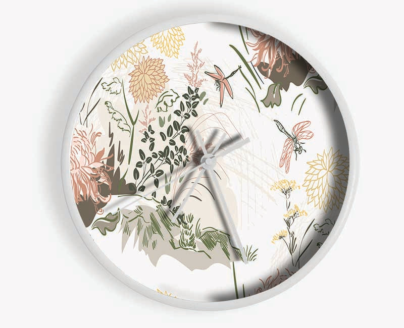 The Floral Blossom Beauty Clock - Wallart-Direct UK