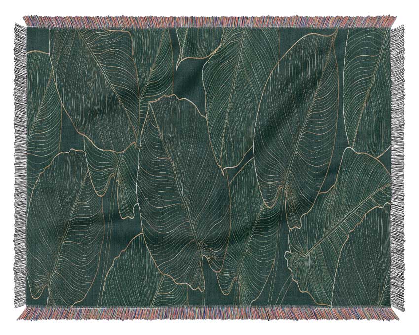 Banana Leaf Greens Woven Blanket