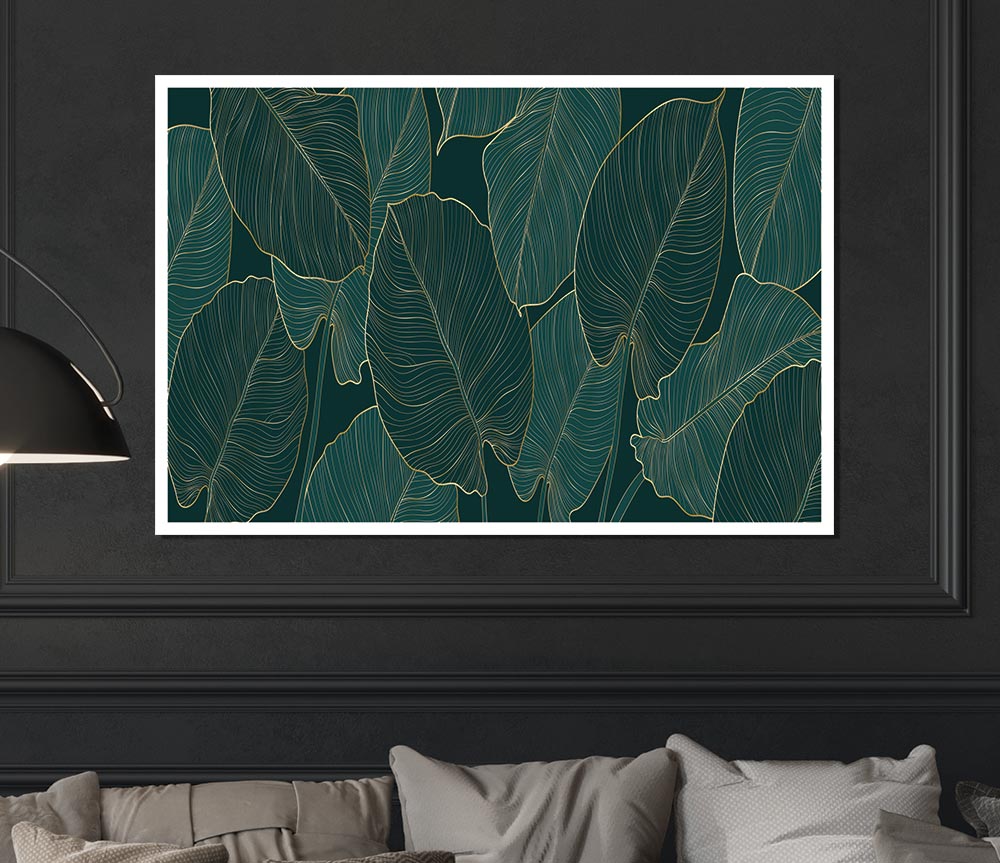 Banana Leaf Greens Print Poster Wall Art