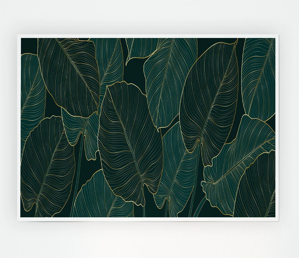 Banana Leaf Greens Print Poster Wall Art