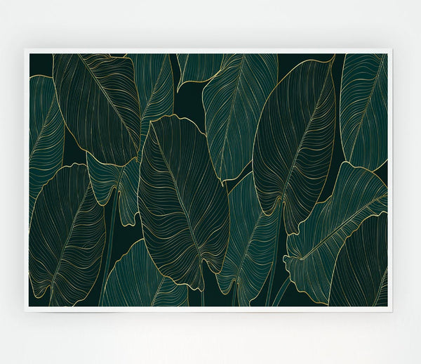 Banana Leaf Greens Print Poster Wall Art