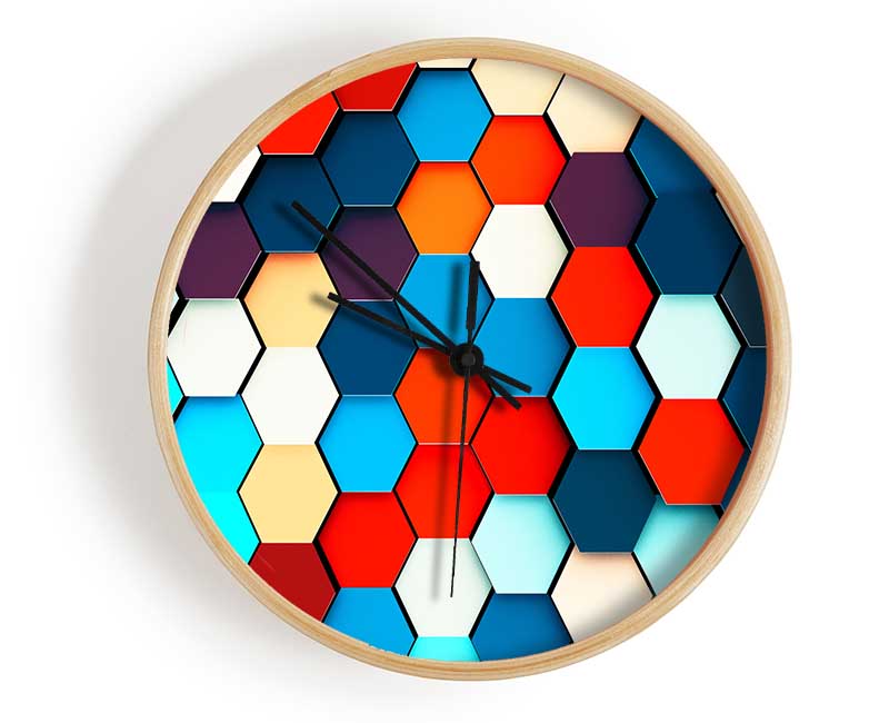 Honeycomb Pattern Grid Clock - Wallart-Direct UK