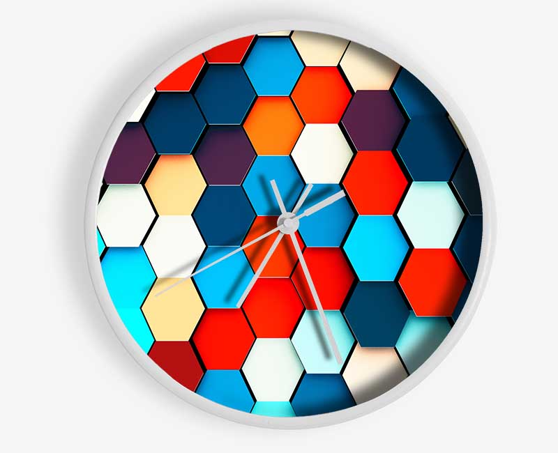 Honeycomb Pattern Grid Clock - Wallart-Direct UK