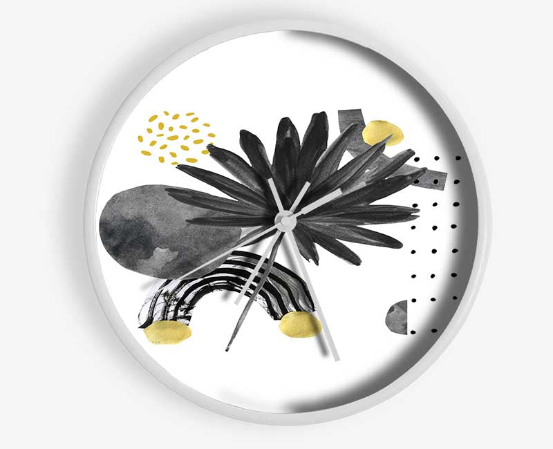 The Contemporary Leaf And Rainbow Clock - Wallart-Direct UK