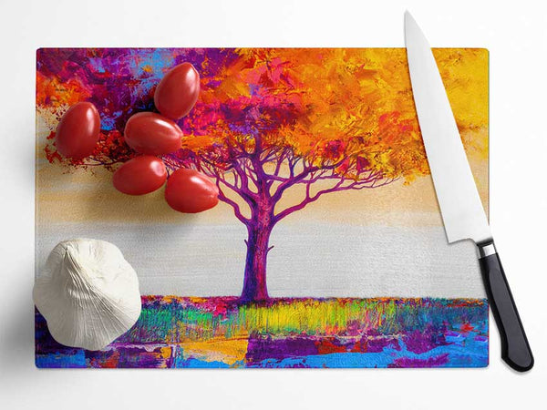 The Orange Tree Paradise Glass Chopping Board