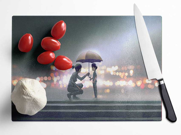 The Umbrella Lights Glass Chopping Board