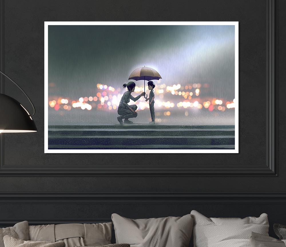 The Umbrella Lights Print Poster Wall Art