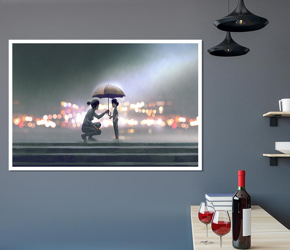 The Umbrella Lights Print Poster Wall Art