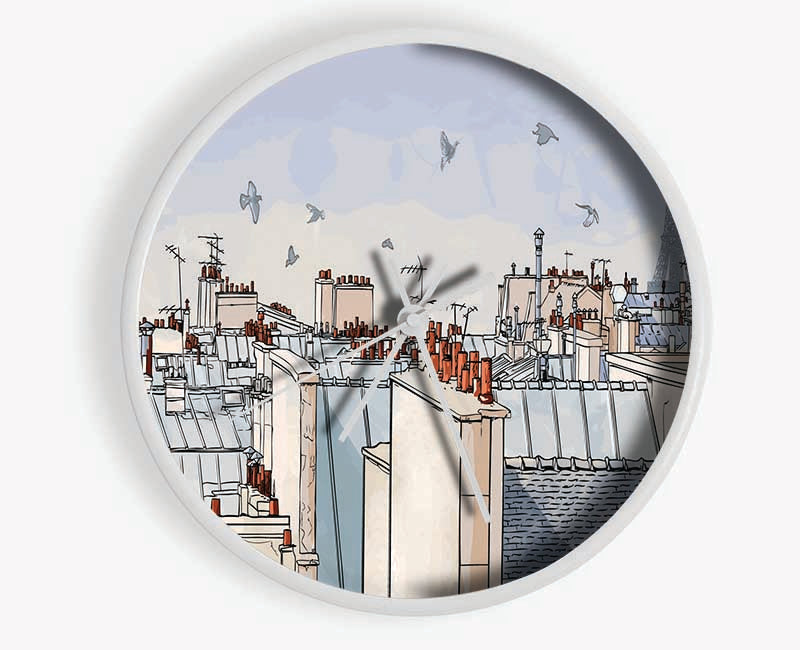 The Busy Streets Of Paris Clock - Wallart-Direct UK