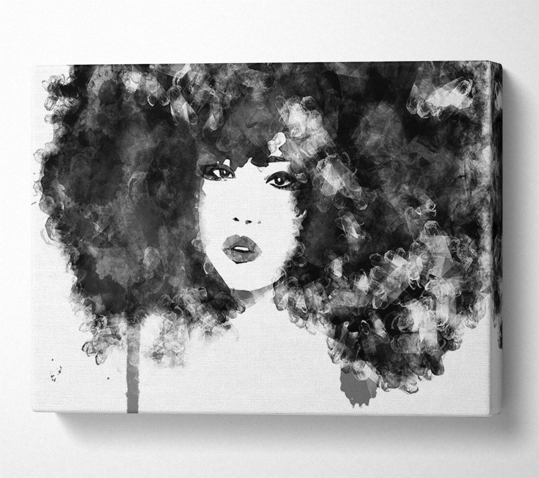 Picture of Black Big Hair Canvas Print Wall Art