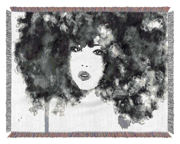 Black Big Hair Woven Blanket