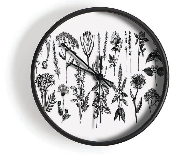 The Small Plant Collection 2 Clock - Wallart-Direct UK