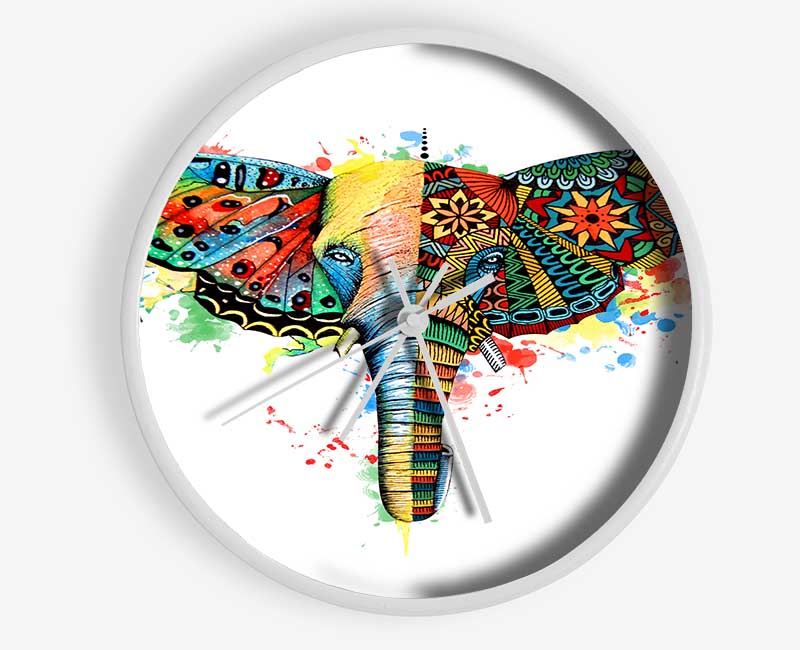 Elephant Ear Butterfly Clock - Wallart-Direct UK