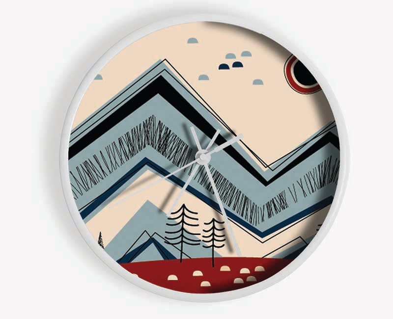 Triangle Mountain Sun Rise Clock - Wallart-Direct UK