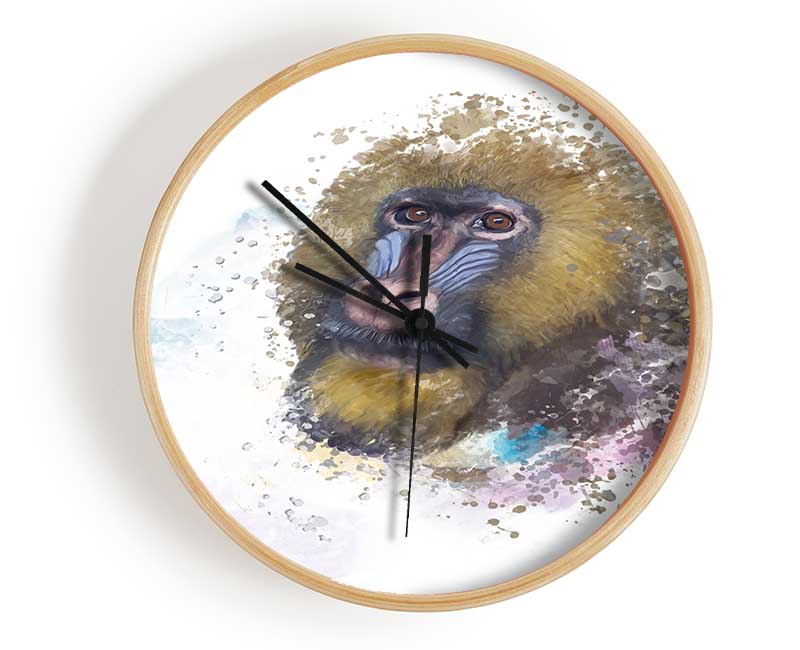 Mandrill Watercolour Splash Clock - Wallart-Direct UK