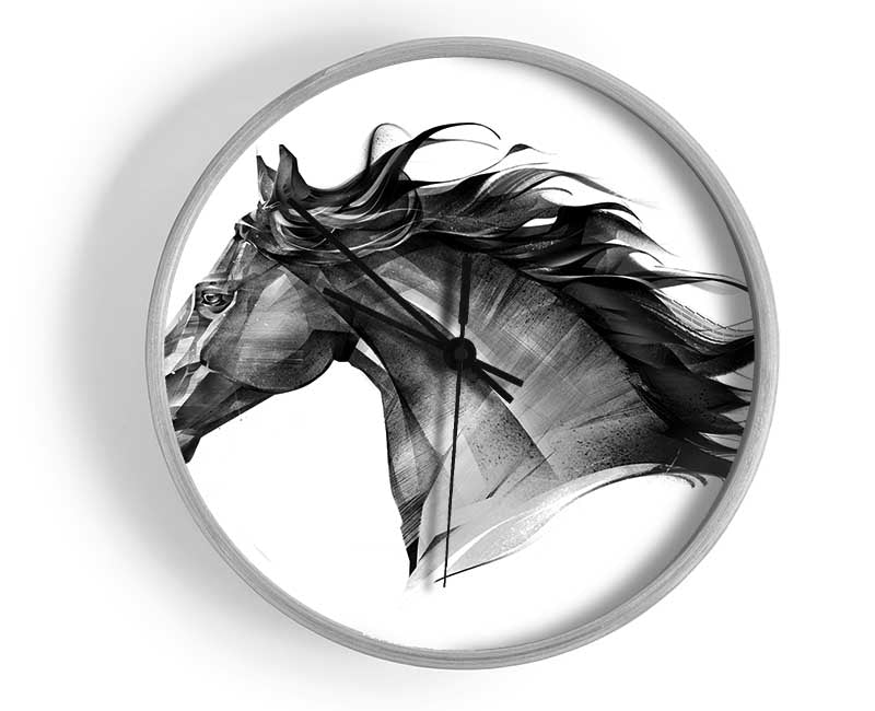 Black Horse Flow Clock - Wallart-Direct UK