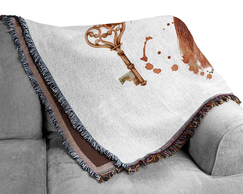 The Highland Cow Goggles Woven Blanket