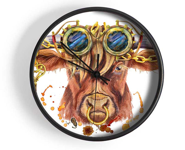 The Highland Cow Goggles Clock - Wallart-Direct UK