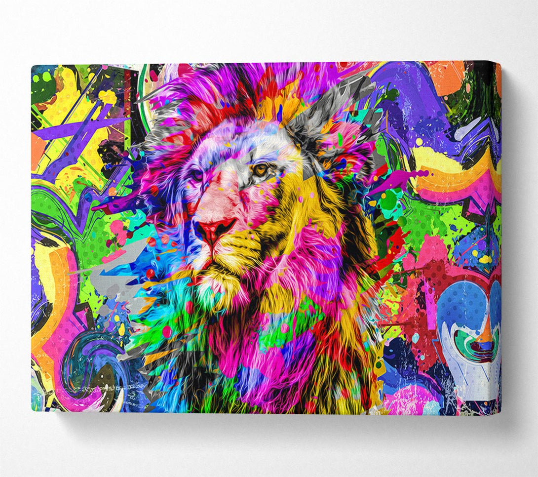 Picture of Rainbow Vivid Lion Canvas Print Wall Art