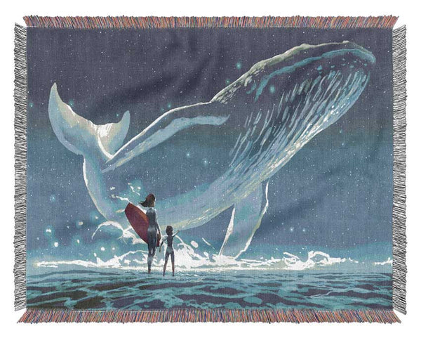 Spirit Whale Splash Woven Blanket