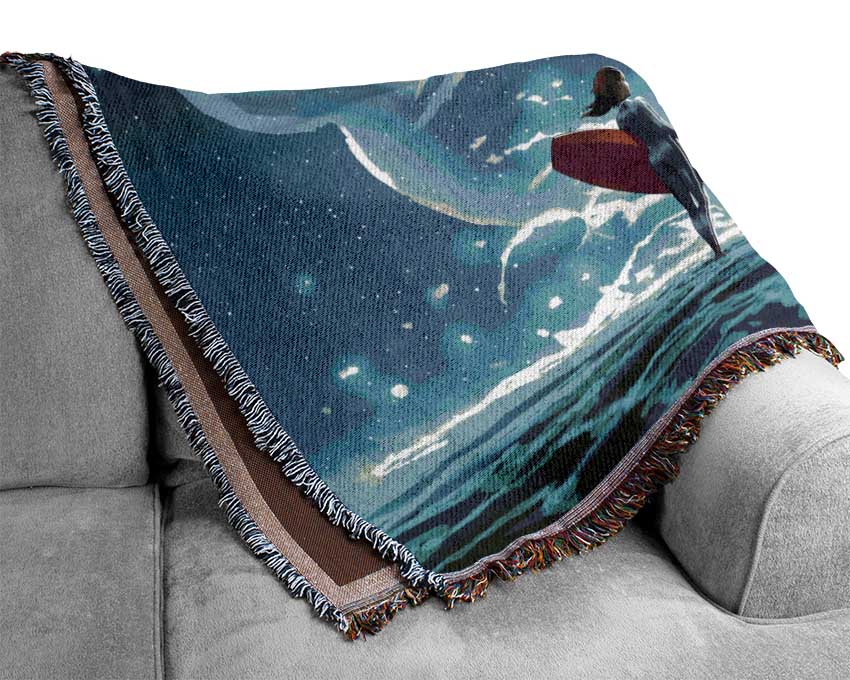 Spirit Whale Splash Woven Blanket