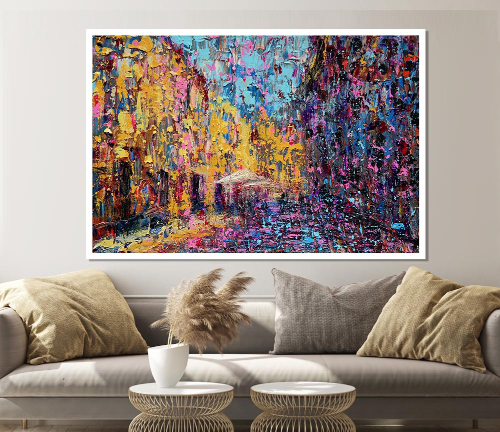 Blobs In The City Print Poster Wall Art