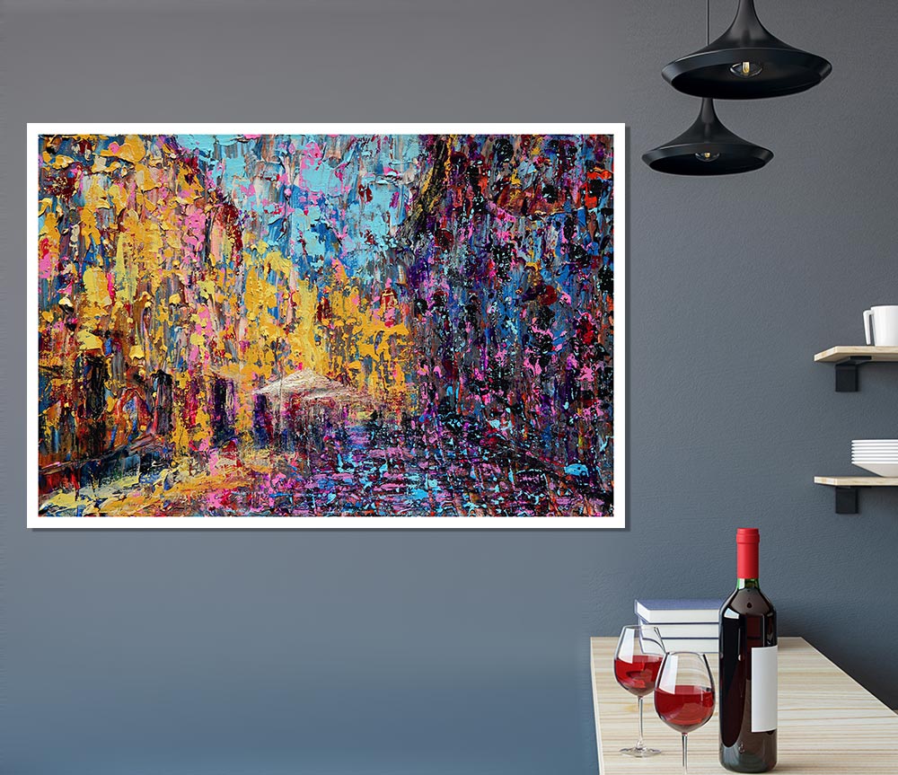 Blobs In The City Print Poster Wall Art