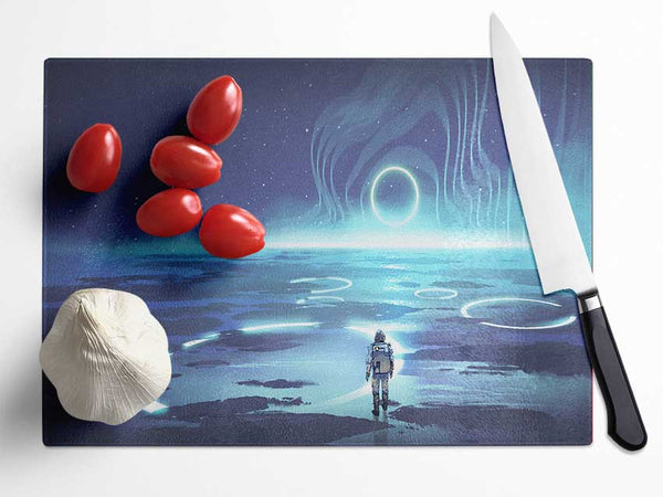 Adventure Waits In The Cosmos Glass Chopping Board