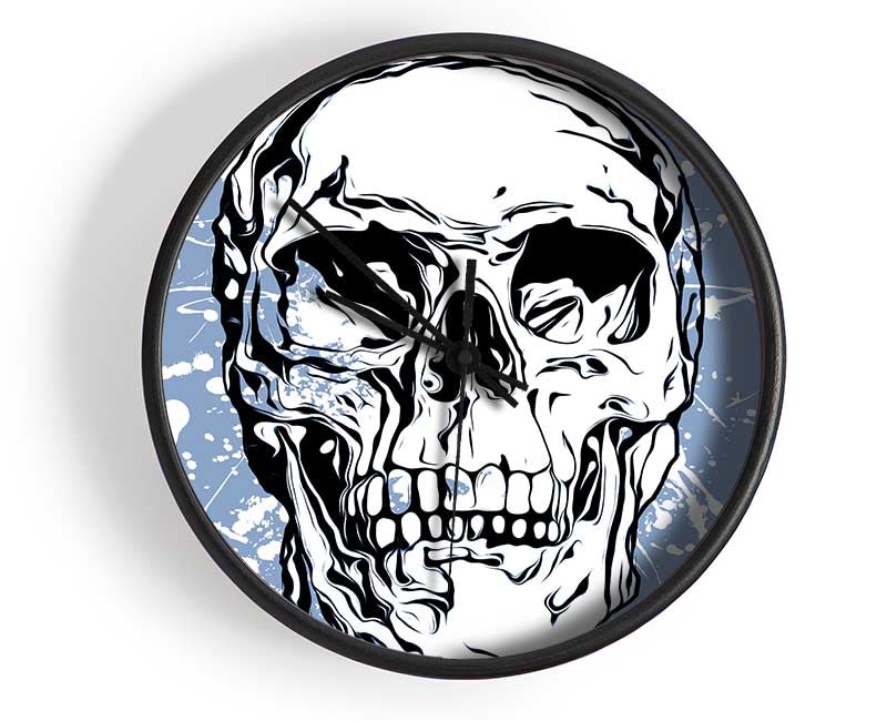 The White Splatter Skull Clock - Wallart-Direct UK