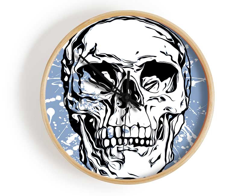 The White Splatter Skull Clock - Wallart-Direct UK