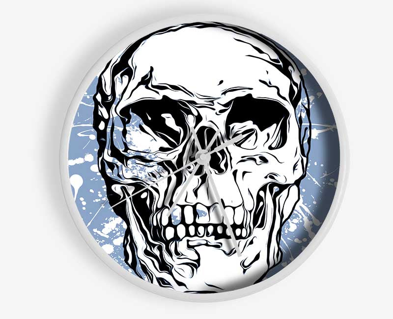 The White Splatter Skull Clock - Wallart-Direct UK