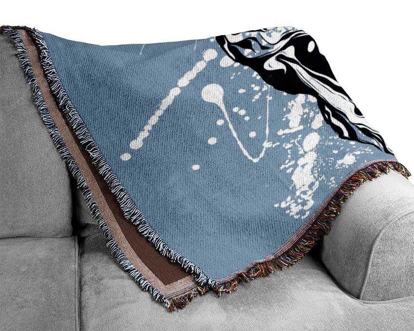 The White Splatter Skull Woven Blanket