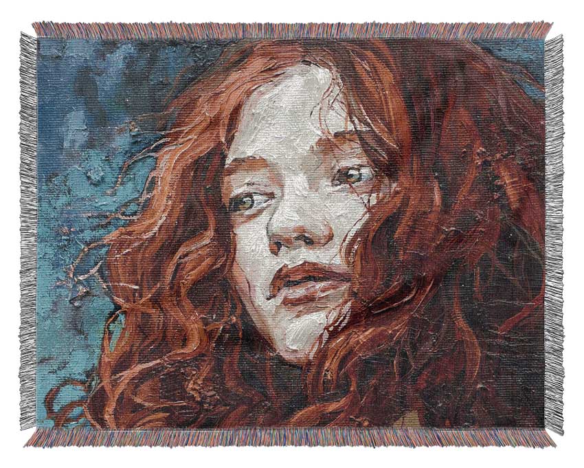 Redhead Stare Woven Blanket