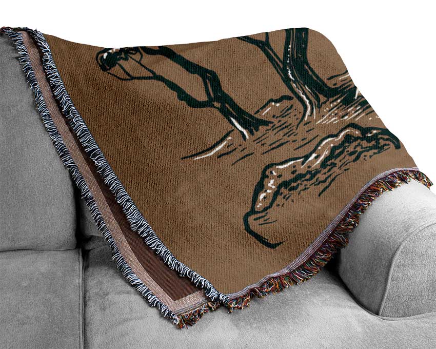 The African Planes Sketch Woven Blanket