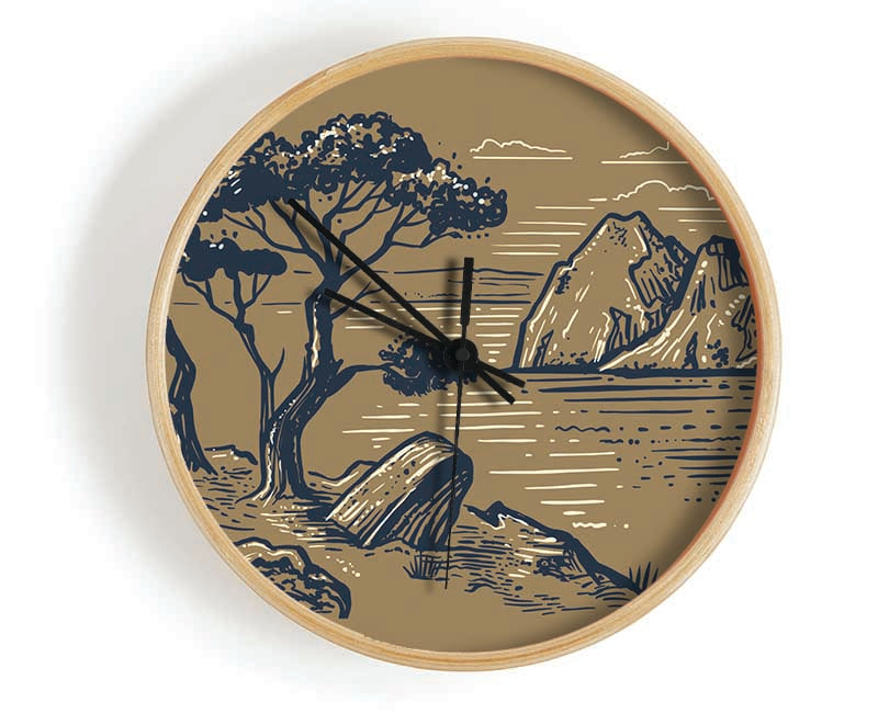 The African Planes Sketch Clock - Wallart-Direct UK