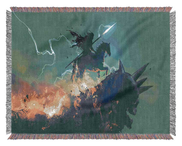 Lightning Horse Rider Woven Blanket