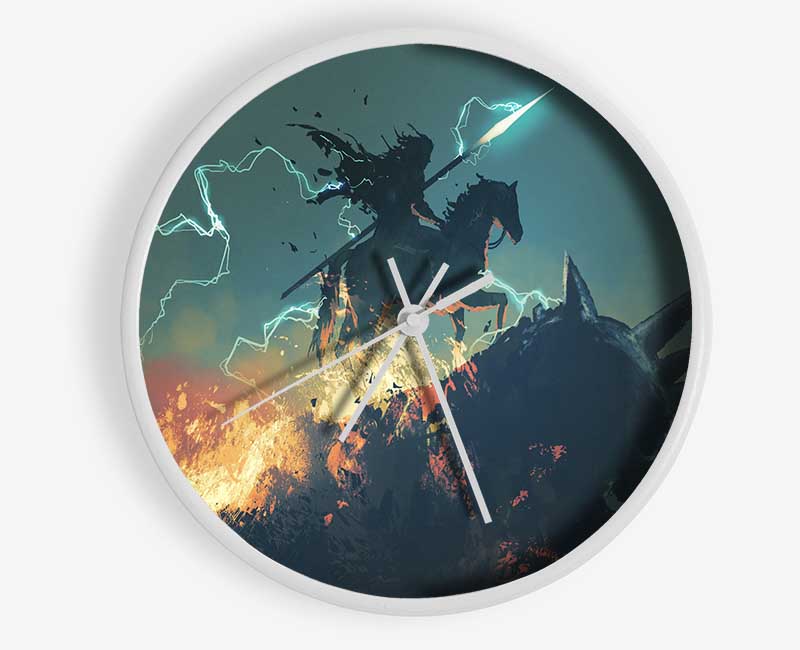 Lightning Horse Rider Clock - Wallart-Direct UK