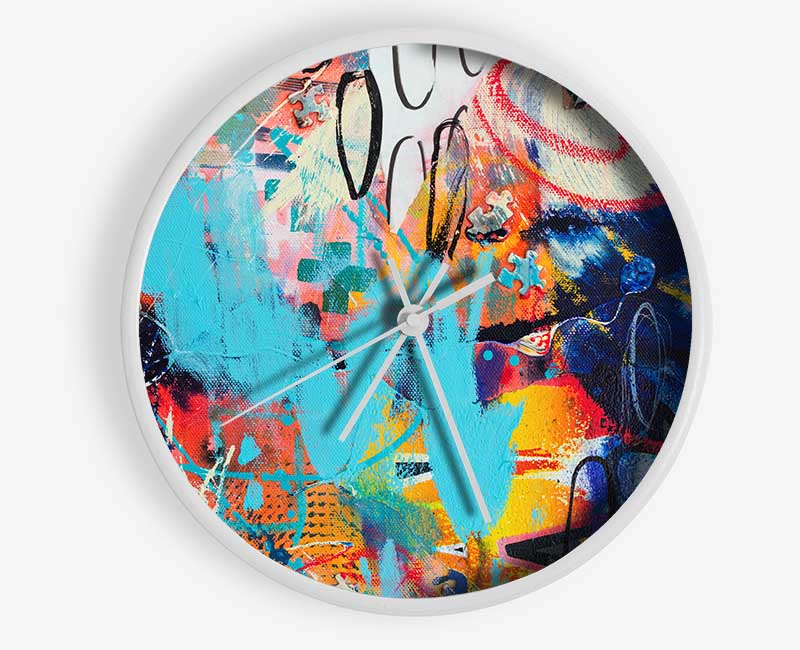 Graffiti Layers Clock - Wallart-Direct UK