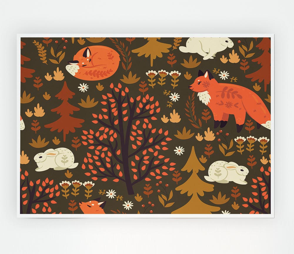 The Fox And The Rabbit Print Poster Wall Art