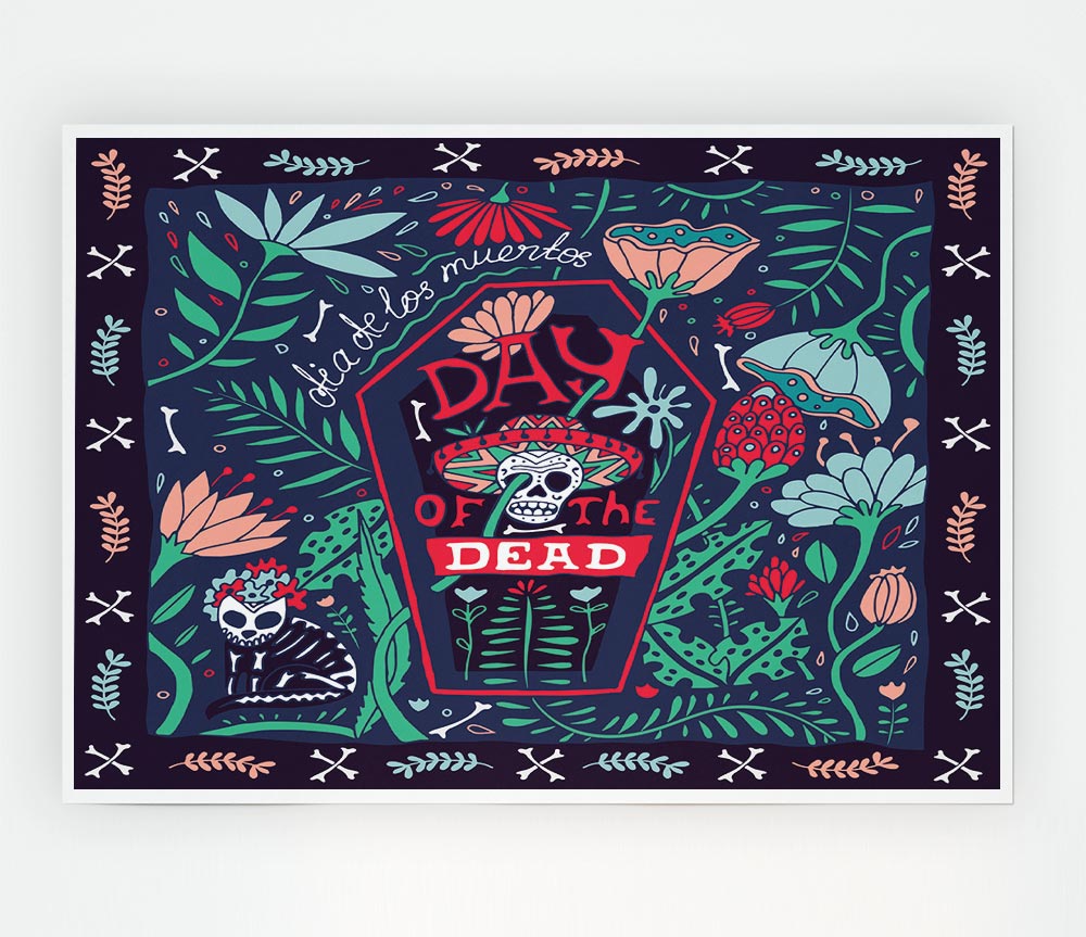 Day Of The Dead Celebration Print Poster Wall Art