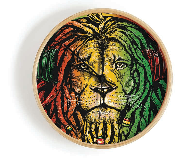 Rasta Lion Clock - Wallart-Direct UK