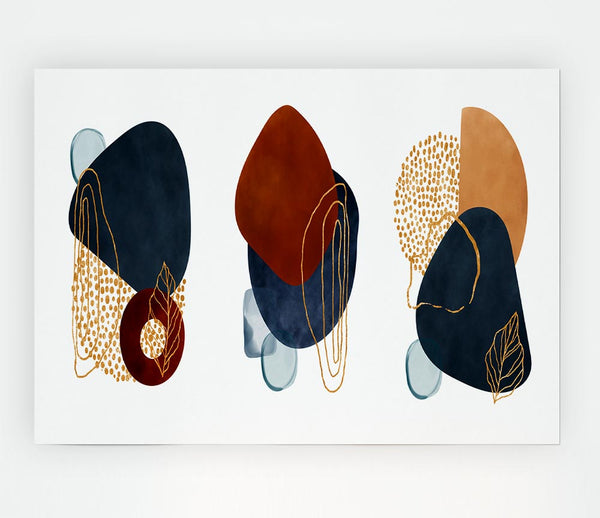 Three Abstract Shapes Decor Print Poster Wall Art