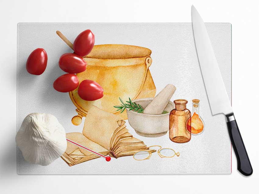 The Kitchen Recipe Glass Chopping Board