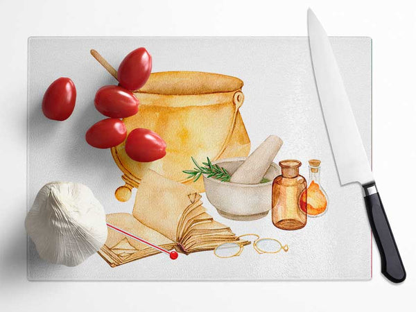 The Kitchen Recipe Glass Chopping Board